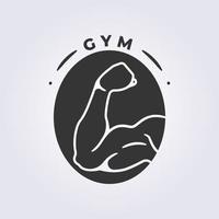 cutout muscle gym fitness logo vector outline illustration design nutrition protein icon logo
