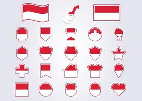 bundle of Monaco icon flag symbol sign vector illustration design