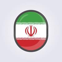 glowing iran flag in badge icon symbol vector illustration design