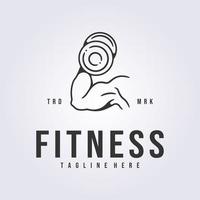 fitness gym workout logo monoline vector exercise icon symbol illustration design template