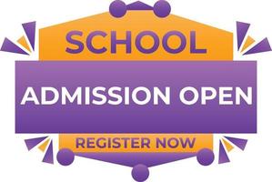 School Admission Open Free Vector Tag Design, Editable School Admission Vector Banner