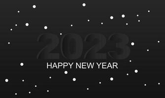 Dark 2023 Happy New Year Vector Template Design