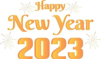 Editable Golden Happy New Year 2023 Vector Design