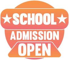 School Admission Open Vector Tag Design Template
