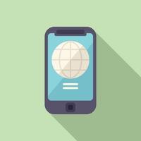 Smartphone online marketing icon flat vector. Media web vector