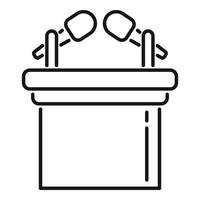 Speaker stand icon outline vector. Podium speech vector