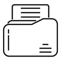 Folder data icon outline vector. Report document vector