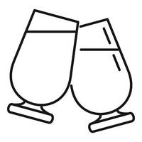 Drink cheers icon outline vector. Glass toast vector