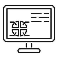 Computer report icon outline vector. Business analysis vector