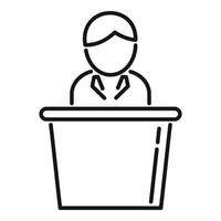 Speaker tribune icon outline vector. Speech podium vector