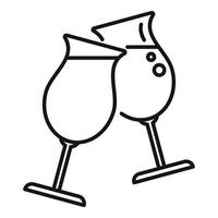 Hand cocktail icon outline vector. Party toast vector