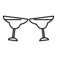 Cocktail drink icon outline vector. Toast party vector