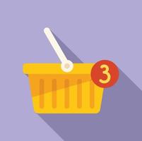 Online shop basket icon flat vector. Buy store vector