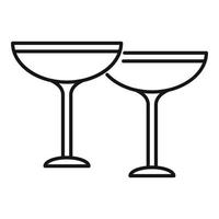 Mimosa cocktail icon outline vector. Drink toast vector