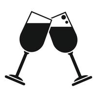 Wine cheers icon simple vector. Hand drink vector