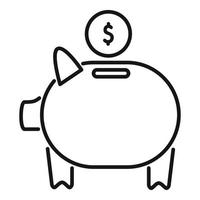 Piggy bank icon outline vector. Finance payment vector