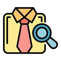 Inspect shirt icon color outline vector