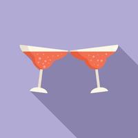 Cocktail drink icon flat vector. Toast party vector