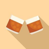 Scotch toast icon flat vector. Drink glass vector