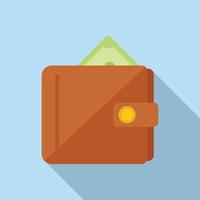 Money wallet icon flat vector. Digital business vector