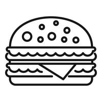 vector de contorno de icono de hamburguesa. sándwich de pan
