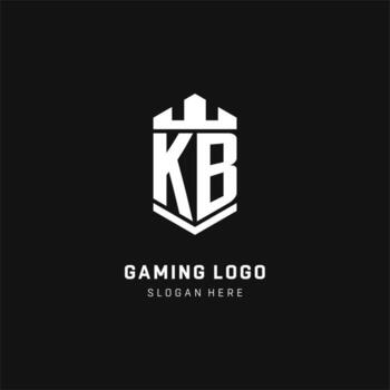 KB monogram logo initial with crown and shield guard shape style vector