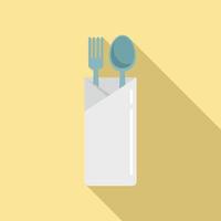 Spoon fork restaurant icon flat vector. Dish cafe vector