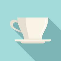 Hot coffee cup icon flat vector. Break cafe vector