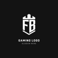 FB monogram logo initial with crown and shield guard shape style vector