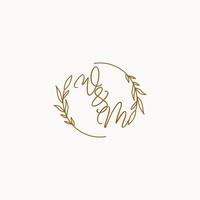 WM wedding initials logo design vector