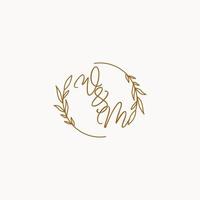 WM wedding initials logo design vector