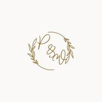 PW wedding initials logo design vector