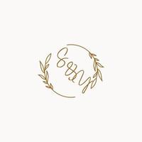 SY wedding initials logo design vector