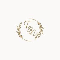 TY wedding initials logo design vector