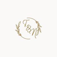 TN wedding initials logo design vector