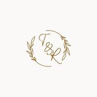 TR wedding initials logo design vector