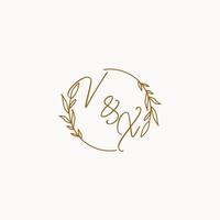 VX wedding initials logo design vector