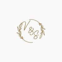 VS wedding initials logo design vector