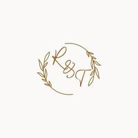 RT wedding initials logo design vector