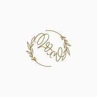 QW wedding initials logo design vector