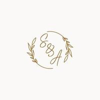 SA wedding initials logo design vector