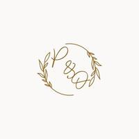 PO wedding initials logo design vector