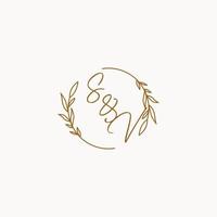 SV wedding initials logo design vector