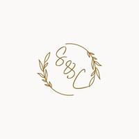 SC wedding initials logo design vector