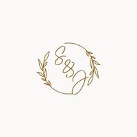 SJ wedding initials logo design vector