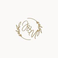 JU wedding initials logo design vector