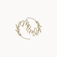 MW wedding initials logo design vector