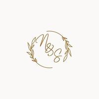 NS wedding initials logo design vector