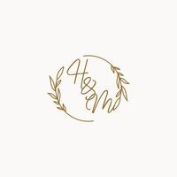 HM wedding initials logo design vector