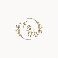 KM wedding initials logo design vector